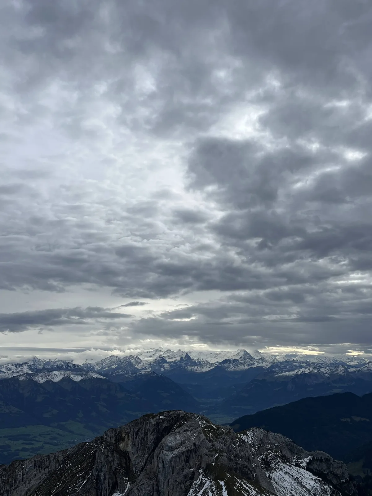 Stone church beneath a cloudy sky